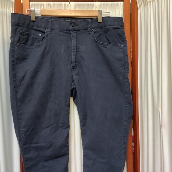 Kenneth Cole Pants Mens 34 x 30 Navy Cotton Flat Front Chino with Stretch - Picture 2 of 7